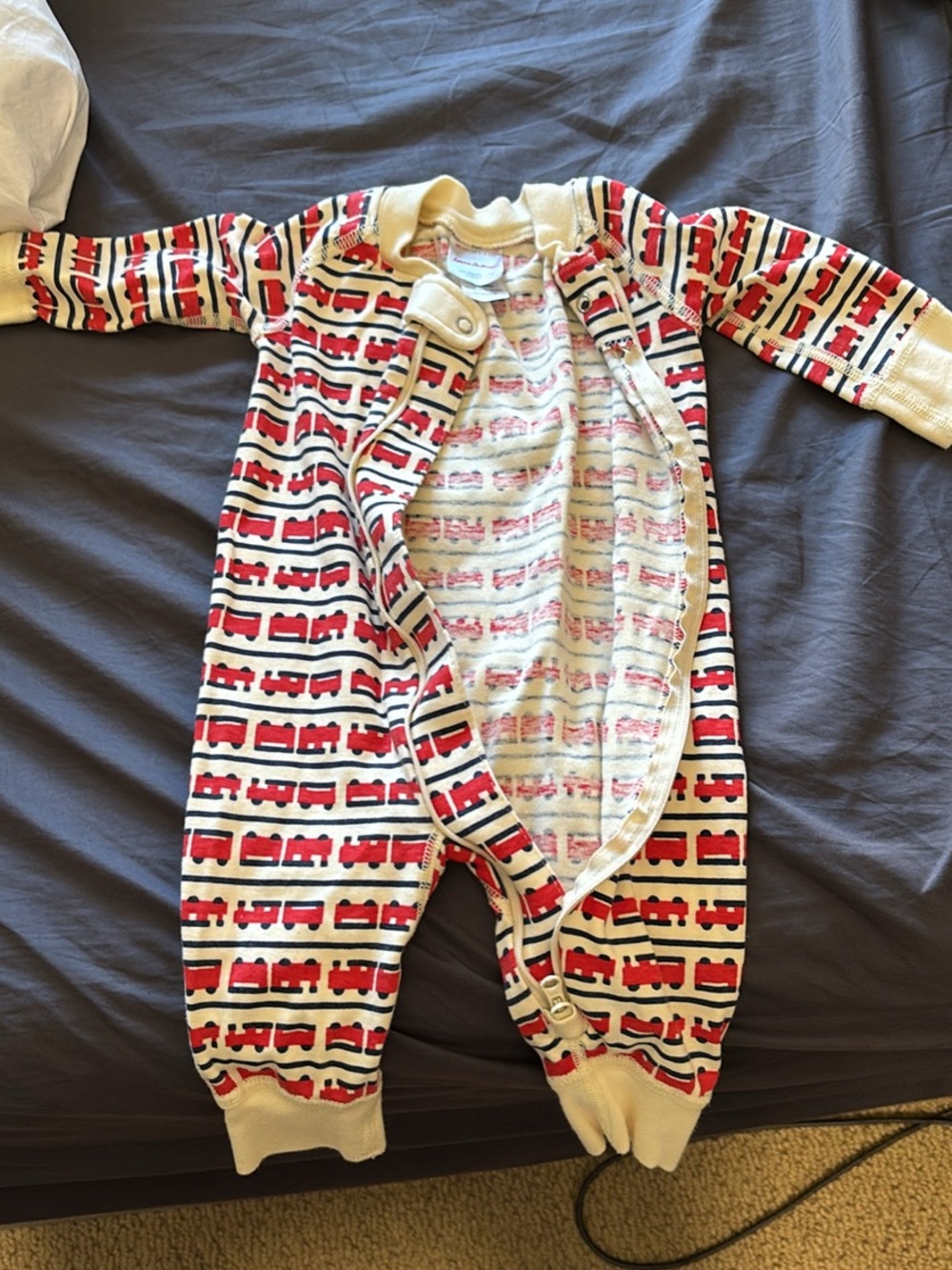 Hanna Anderson all aboard baby onesie 3-6 months